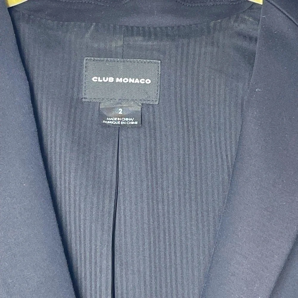 Club Monaco blazer black sz 2 stretch cotton spandex blend